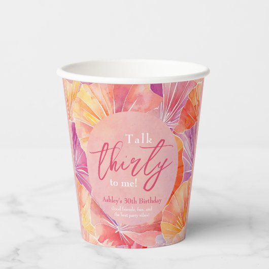 30e verjaardag praat dertig tegen mij papieren bekers (Voorkant)