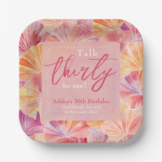 30e verjaardag praat dertig tegen mij papieren bordje (Voorkant)