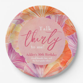 30e verjaardag praat dertig tegen mij papieren bordje