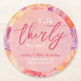 30e verjaardag praat dertig tegen mij ronde kartonnen onderzetter