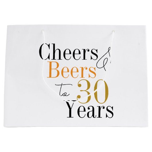 30e verjaardag Proost Bieren Minimaal Feestgunst Groot Cadeauzakje (Voorkant)