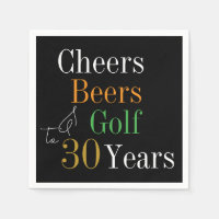 30e verjaardag Proost en Beers Golf Zwart en Goud