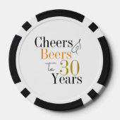 30e verjaardag Proost en Beers Minimal Party Poker Chips (Achterkant)