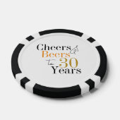 30e verjaardag Proost en Beers Minimal Party Poker Chips (Enkel)