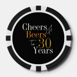 30e verjaardag Proost en bieren Black Gold Party Poker Chips