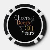 30e verjaardag Proost en bieren Black Gold Party Poker Chips (Achterkant)