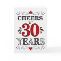 30e verjaardag Proost in rood wit zwart patroon