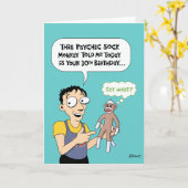 30e Verjaardag Psychic Monkey Kaart (Gele Bloem)