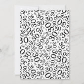 30e verjaardag Random Number Pattern Black/White Kaart (Achterkant)