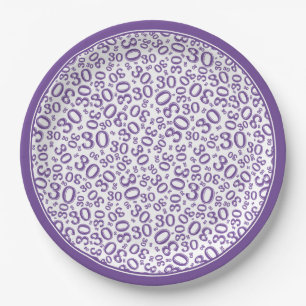 30e verjaardag Random Number Pattern Black/White Papieren Bordje