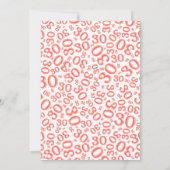 30e verjaardag Random Number Pattern Coral/White Kaart (Achterkant)
