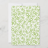 30e verjaardag Random Number Pattern Green/White Kaart (Achterkant)