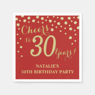 30e verjaardag Red en Gold Diamond Napkins Servet