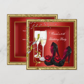 30e verjaardag Red Gold Black Kaart (Voorkant / Achterkant)