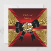30e verjaardag Red Gold Rich Royal Black Kaart (Voorkant)