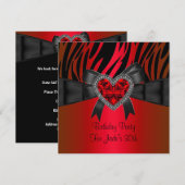 30e verjaardag Red Heart Jewel-Zebra van de Birthd Kaart (Voorkant / Achterkant)