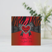 30e verjaardag Red Heart Jewel-Zebra van de Birthd Kaart (Staand voorkant)