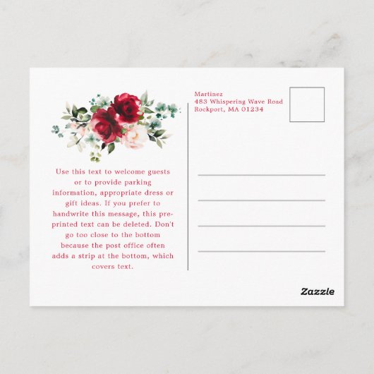 30e verjaardag Red Rose Pink Peony uitnodiging (Achterkant)