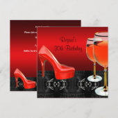30e verjaardag Red Shoes Hi Heels Wine Glass Kaart (Voorkant / Achterkant)