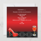 30e verjaardag Red Shoes Hi Heels Wine Glass Kaart (Achterkant)