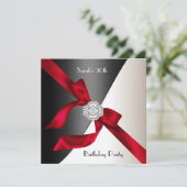 30e verjaardag Red White Black Diamond Kaart (Staand voorkant)