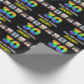 30e verjaardag: Regenboog "30"; Aangepaste foto's Cadeaupapier (Hoek)