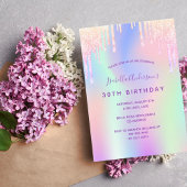 30e verjaardag regenboog glitter roze roze roze go kaart