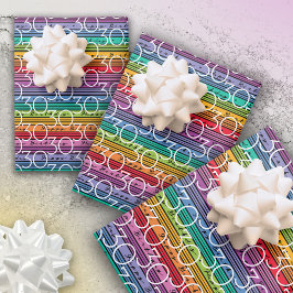 30e verjaardag regenboog strepen inpakpapier vel