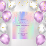 30e verjaardag regenbooglitter roze glazen uitnodi briefkaart<br><div class="desc">Een 30e verjaardagsfeestuitnodiging voor meisjes en vrouwen. Voorzijde: Een regenboogkleurige achtergrond in paars, roze, nertgroen, roos goud. Ontkleurd met faux glitter in paars, roze en faux goud. Pas een naam en partijdetails aan en voeg deze toe. De naam wordt geschreven met een handgeschreven stijlmanuscript, paarse gekleurde brieven. Achterzijde: regenboogkleuren en...</div>