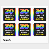 30e verjaardag: Regenboogspectrum # 30, Aangepaste Vierkante Sticker (Vel)