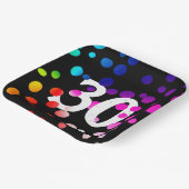 30e verjaardag RegenboogStippen op zwart Papieren Bordje (Gebogen)