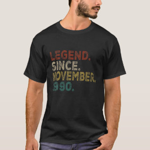 30e verjaardag  retro november 1990 Gift 30 T-shirt