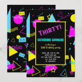 30e verjaardag Retro Party Kaart (Voorkant / Achterkant)