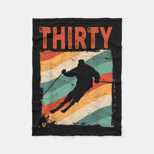 30e verjaardag Retro Ski 30 jaar oude Mannen Wom Fleece Deken (Voorkant)