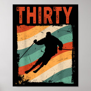 30e verjaardag Retro Ski Skisport 30 Jaar Oude Man Poster