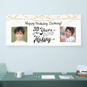 30e verjaardag Retro String Lights 2 Foto's Spandoek (Beurs)