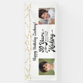 30e verjaardag Retro String Lights 2 Foto's Spandoek (Verticaal)