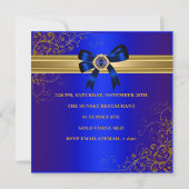 30e verjaardag Rich Royal Blue Gold Jewel Kaart (Achterkant)