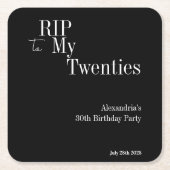 30e verjaardag RIP 20s Black and White Party Kartonnen Onderzetters (Voorkant)