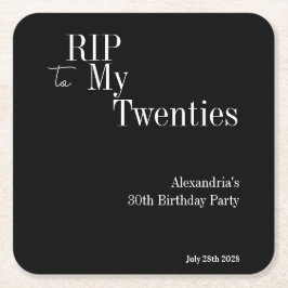 30e verjaardag RIP 20s Black and White Party Kartonnen Onderzetters