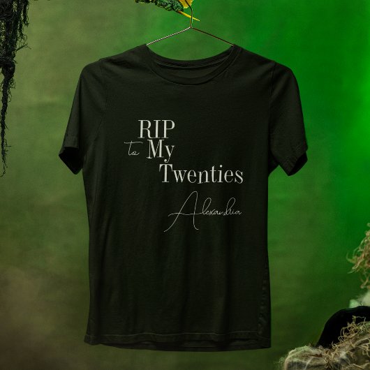 30e verjaardag RIP 20s Black White Matching Party T-shirt