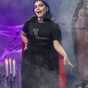 30e verjaardag RIP 20s Black White Matching Party T-shirt