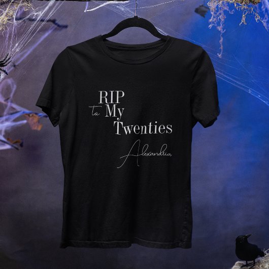 30e verjaardag RIP 20s Black White Matching Party T-shirt