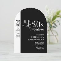 30e Verjaardag RIP 20s Hallo 30s Feest Zwart Wit