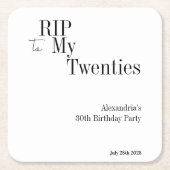 30e verjaardag RIP 20s Minimal Party Kartonnen Onderzetters (Voorkant)