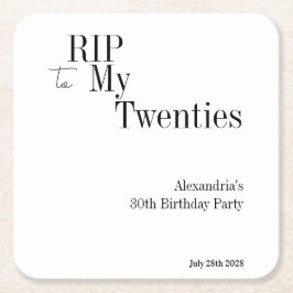 30e verjaardag RIP 20s Minimal Party Kartonnen Onderzetters
