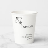 30e verjaardag RIP 20s Minimal Party Papieren Bekers (Achterkant)