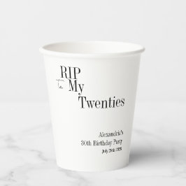 30e verjaardag RIP 20s Minimal Party Papieren Bekers