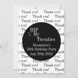 30e verjaardag RIP 20s Party Bedankt