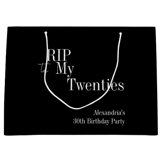 30e verjaardag RIP 20s Party Favoriet Groot Cadeauzakje (Voorkant)